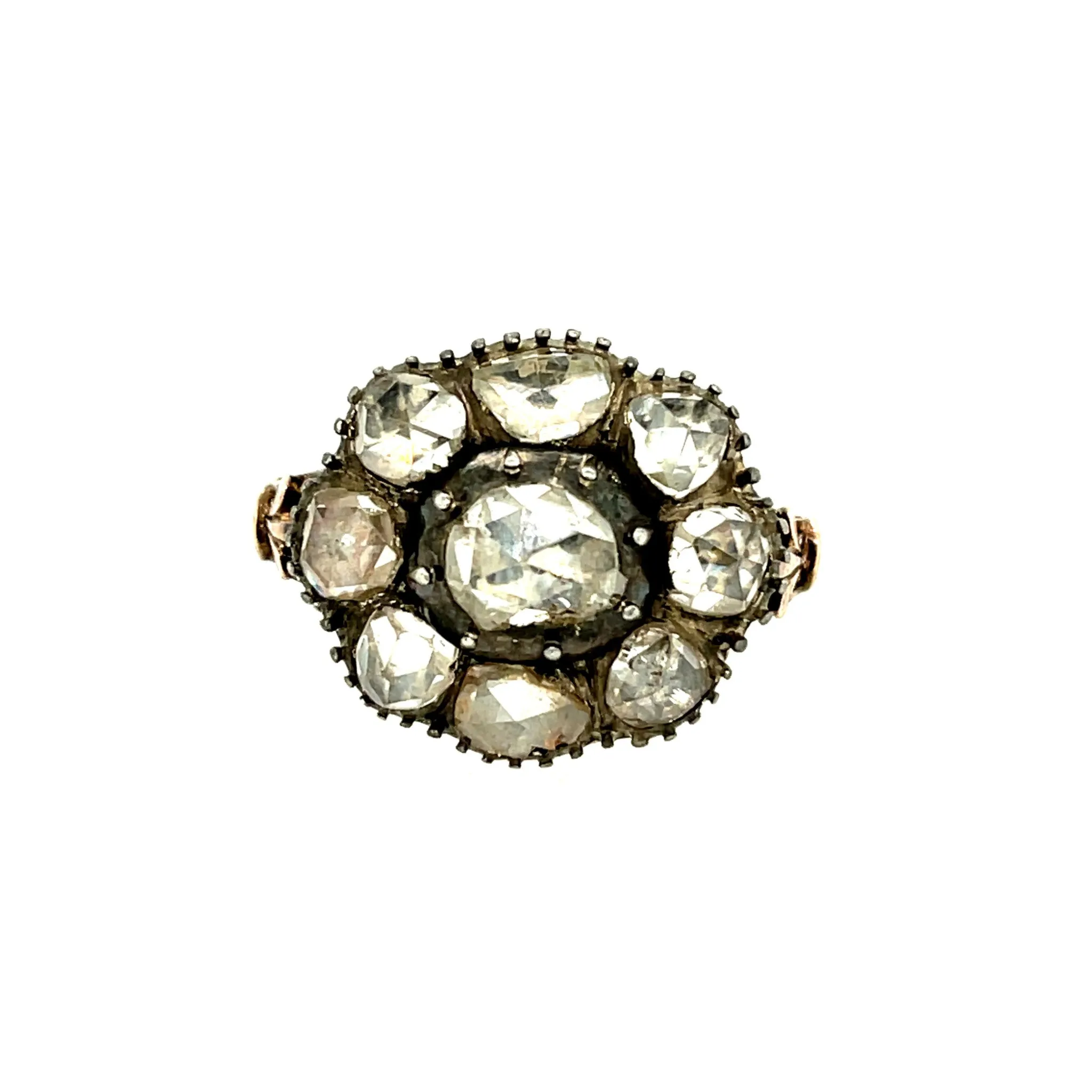 Antique 18KT Blackened Gold Diamond Ring