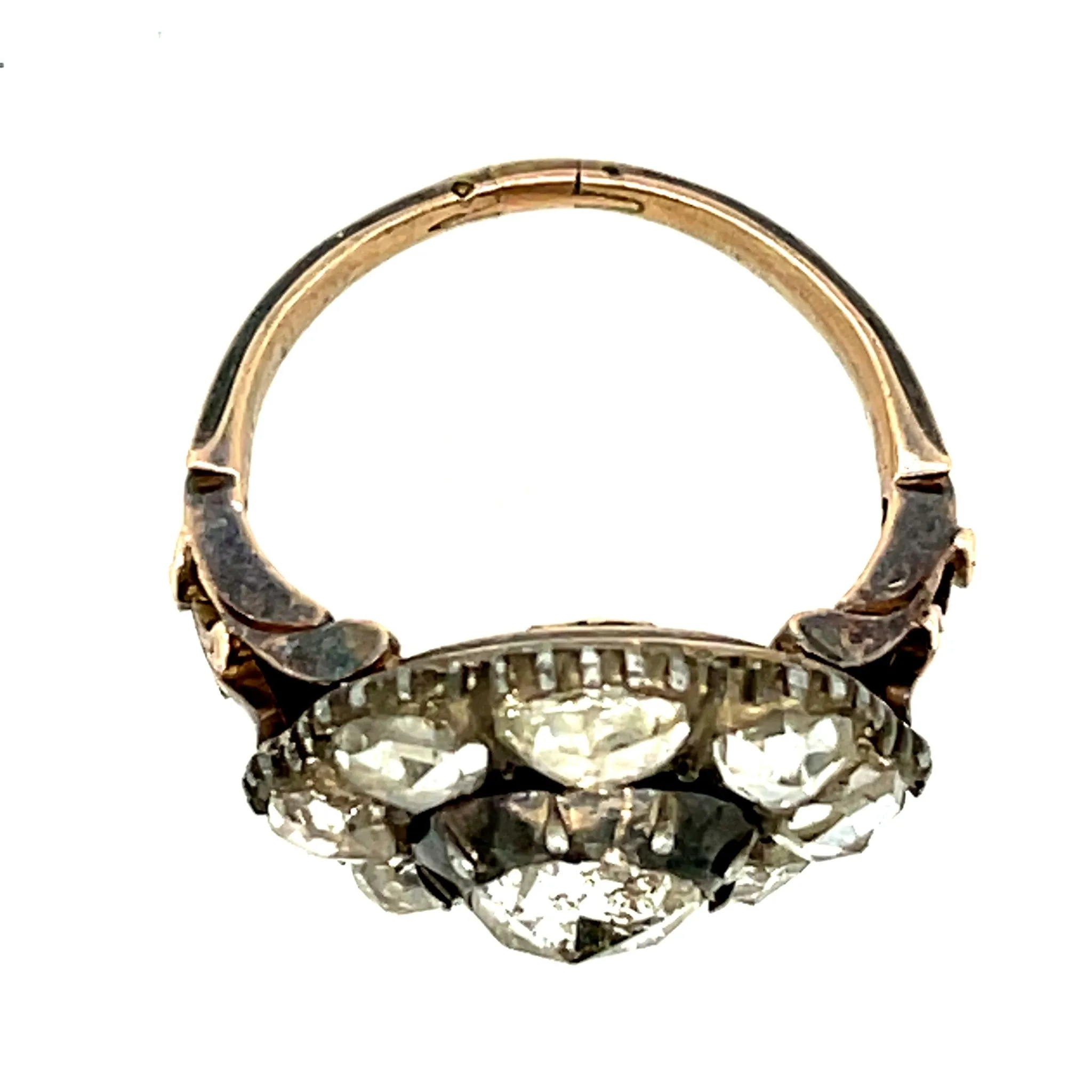 Antique 18KT Blackened Gold Diamond Ring