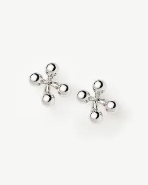 Atom Oversized Stud Earrings | Silver Plated