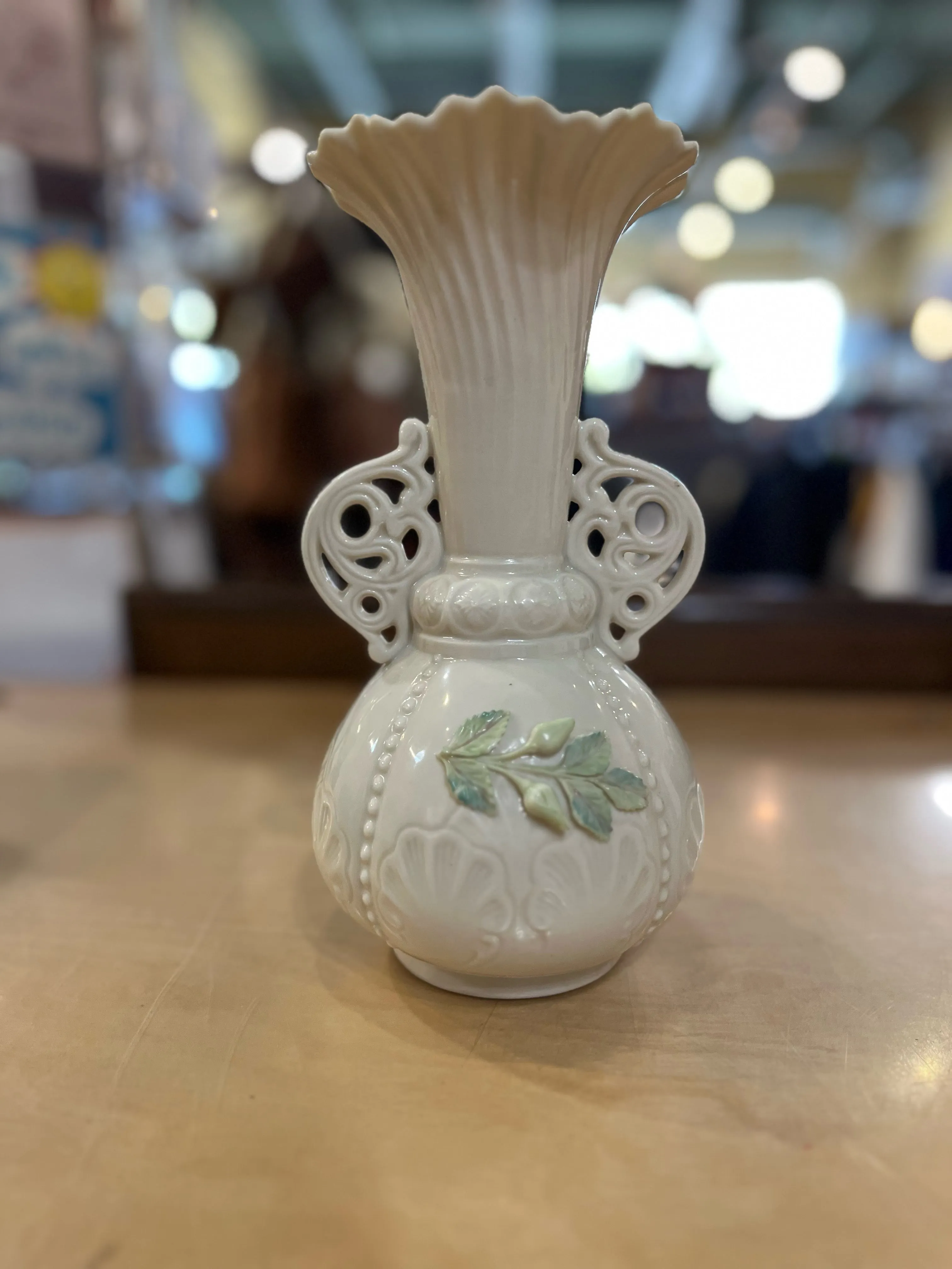 Belleek Floral Vase