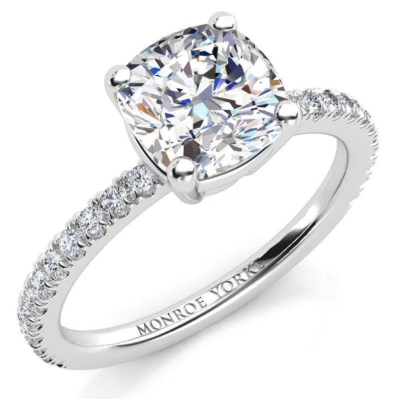Blake - GIA Certified Cushion Cut Diamond Ring in Premium Platinum