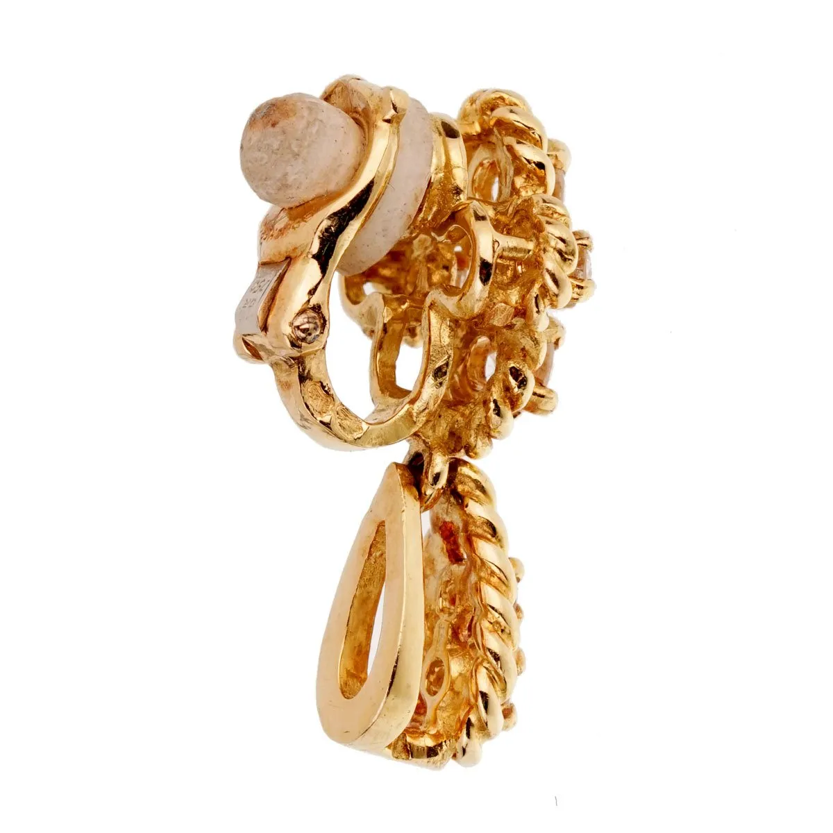 Boucheron Vintage Diamond Yellow Gold Drop Earrings