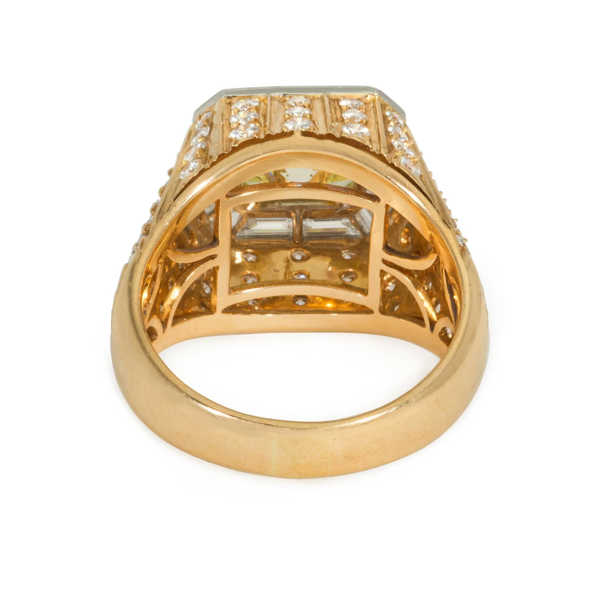 Bulgari 1970s 18KT Rose Gold Yellow & White Diamond Ring