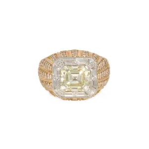 Bulgari 1970s 18KT Rose Gold Yellow & White Diamond Ring