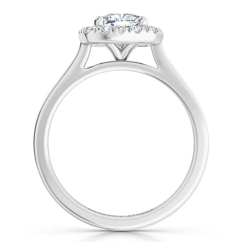 Carina - GIA Cushion Cut Diamond Halo Engagement Ring in Platinum