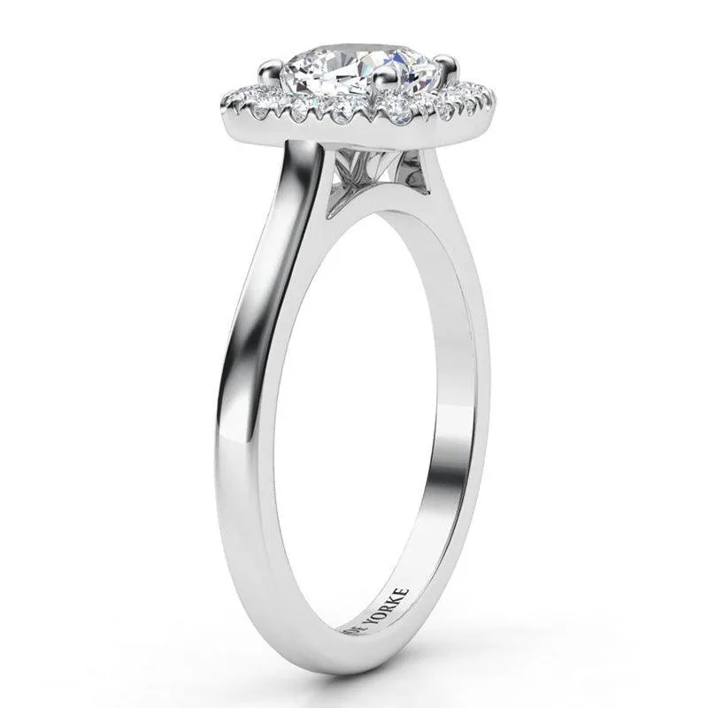 Carina - GIA Cushion Cut Diamond Halo Engagement Ring in Platinum