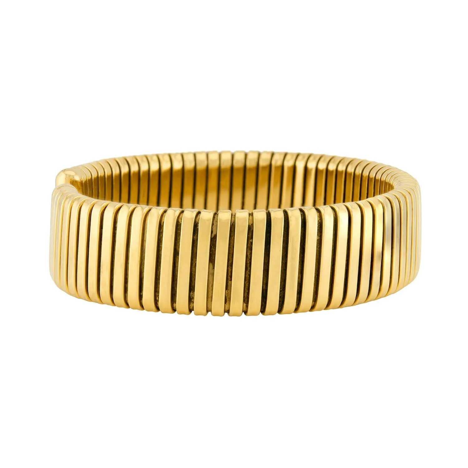 CARLO WEINGRILL Estate 18k Gooseneck Cuff Bracelet