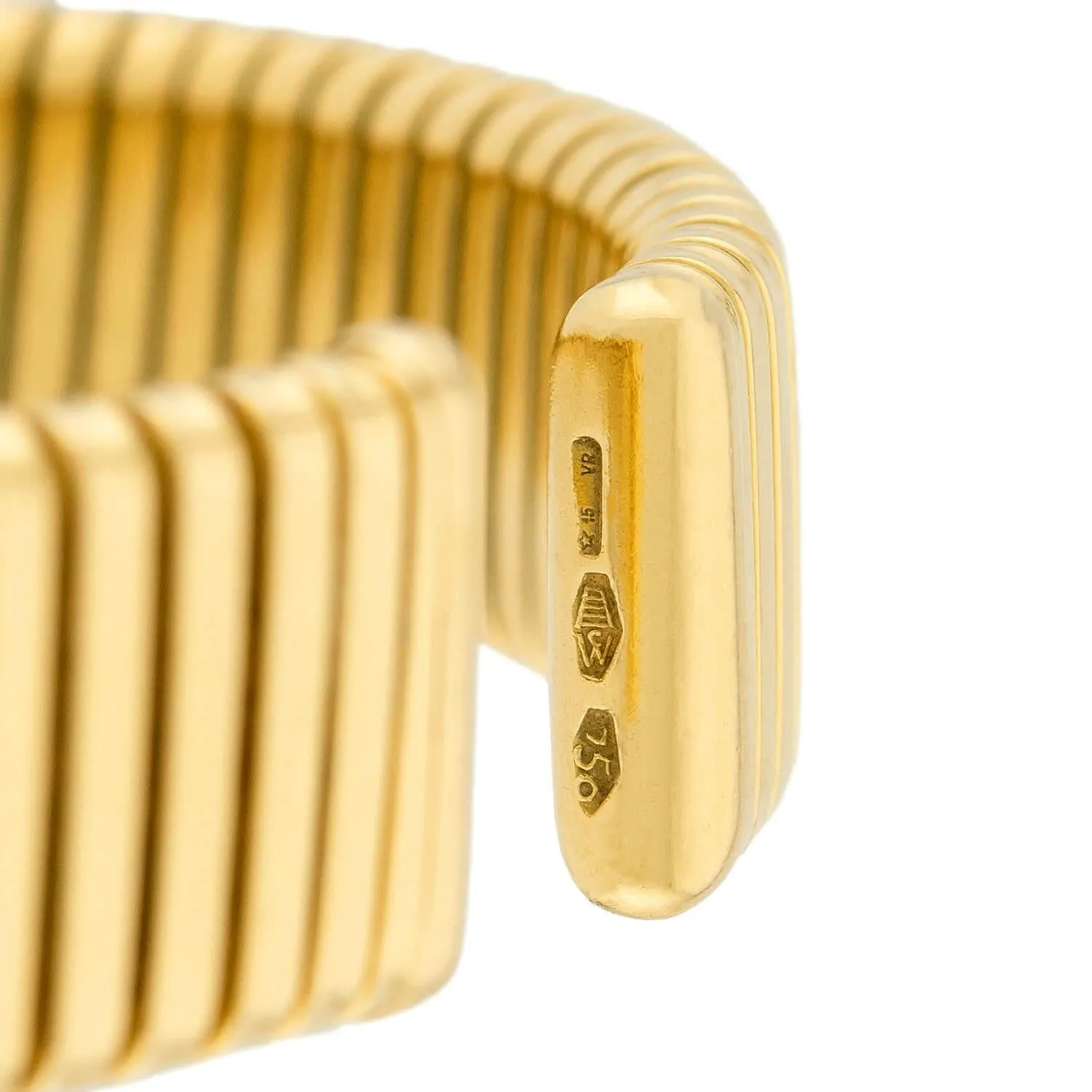 CARLO WEINGRILL Estate 18k Gooseneck Cuff Bracelet