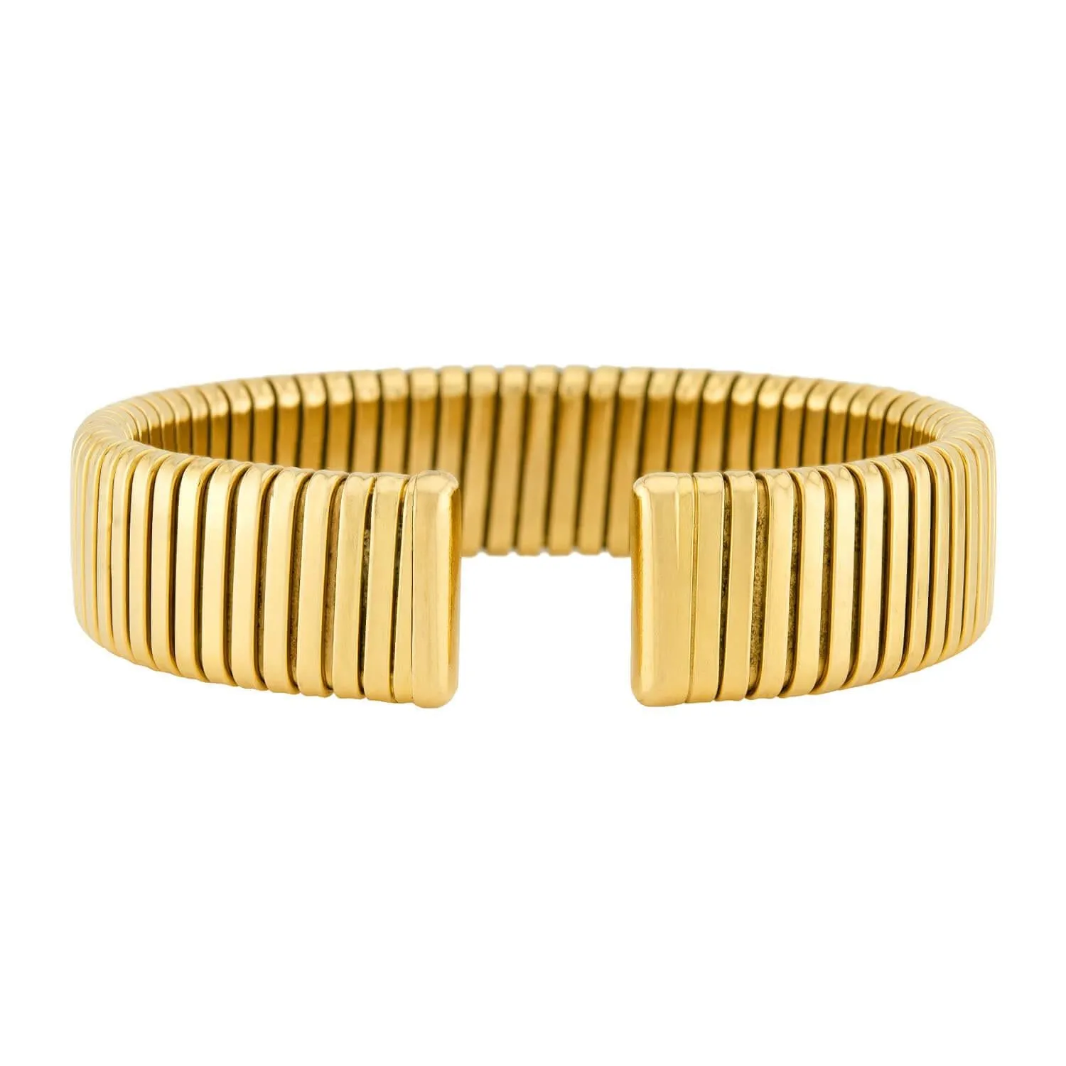 CARLO WEINGRILL Estate 18k Gooseneck Cuff Bracelet