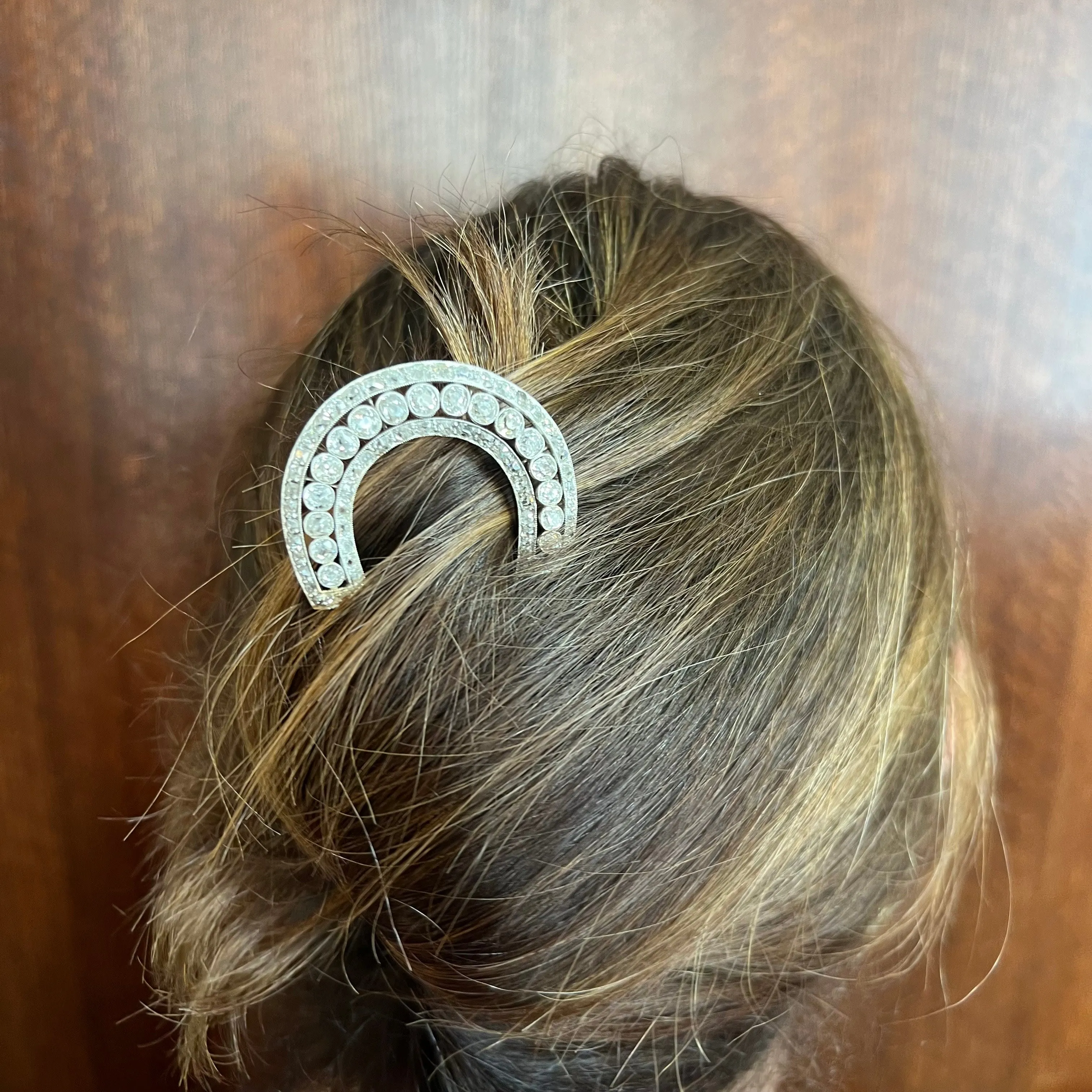 Cartier Edwardian Platinum Diamond Hair Comb