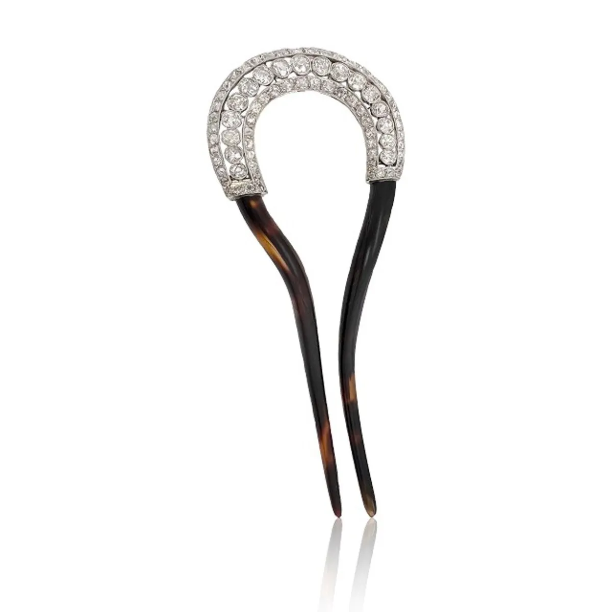 Cartier Edwardian Platinum Diamond Hair Comb