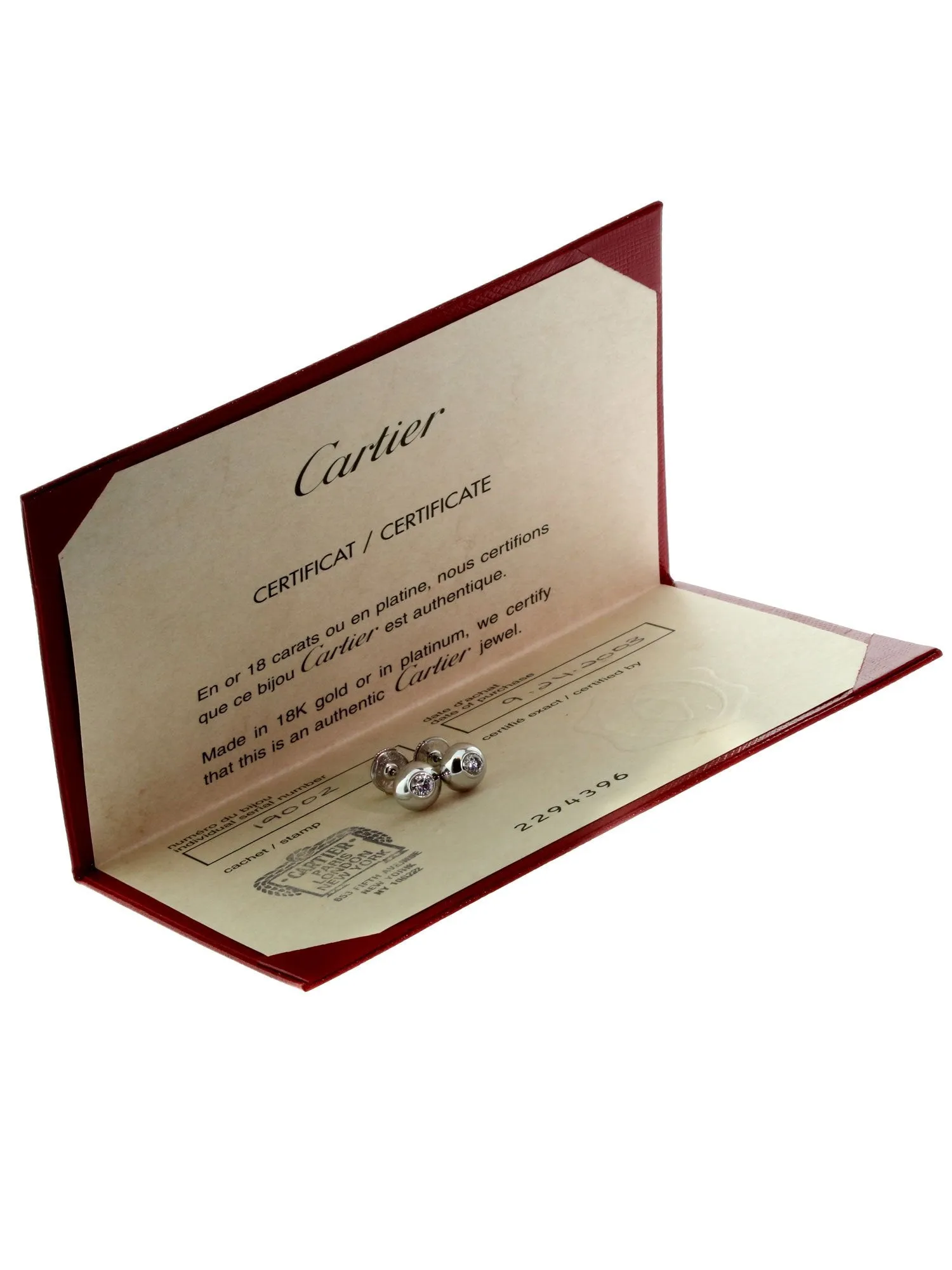 Cartier Perles de Diamants Diamond Stud Earrings in White Gold
