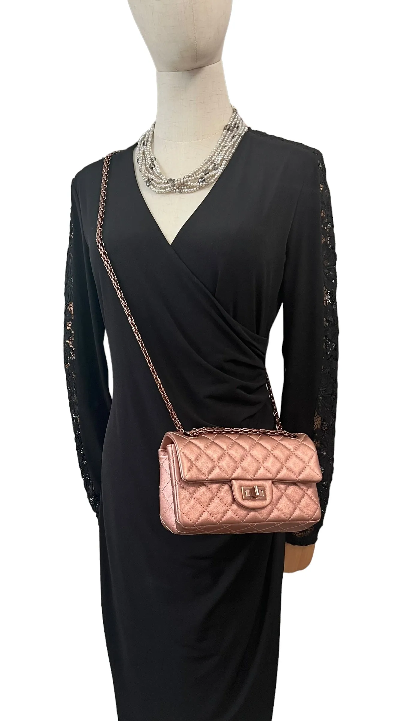 Chanel Classic 2.55 Reissue Mini 22C Rose Gold Calfskin, Pink/Rose Gold Hardware