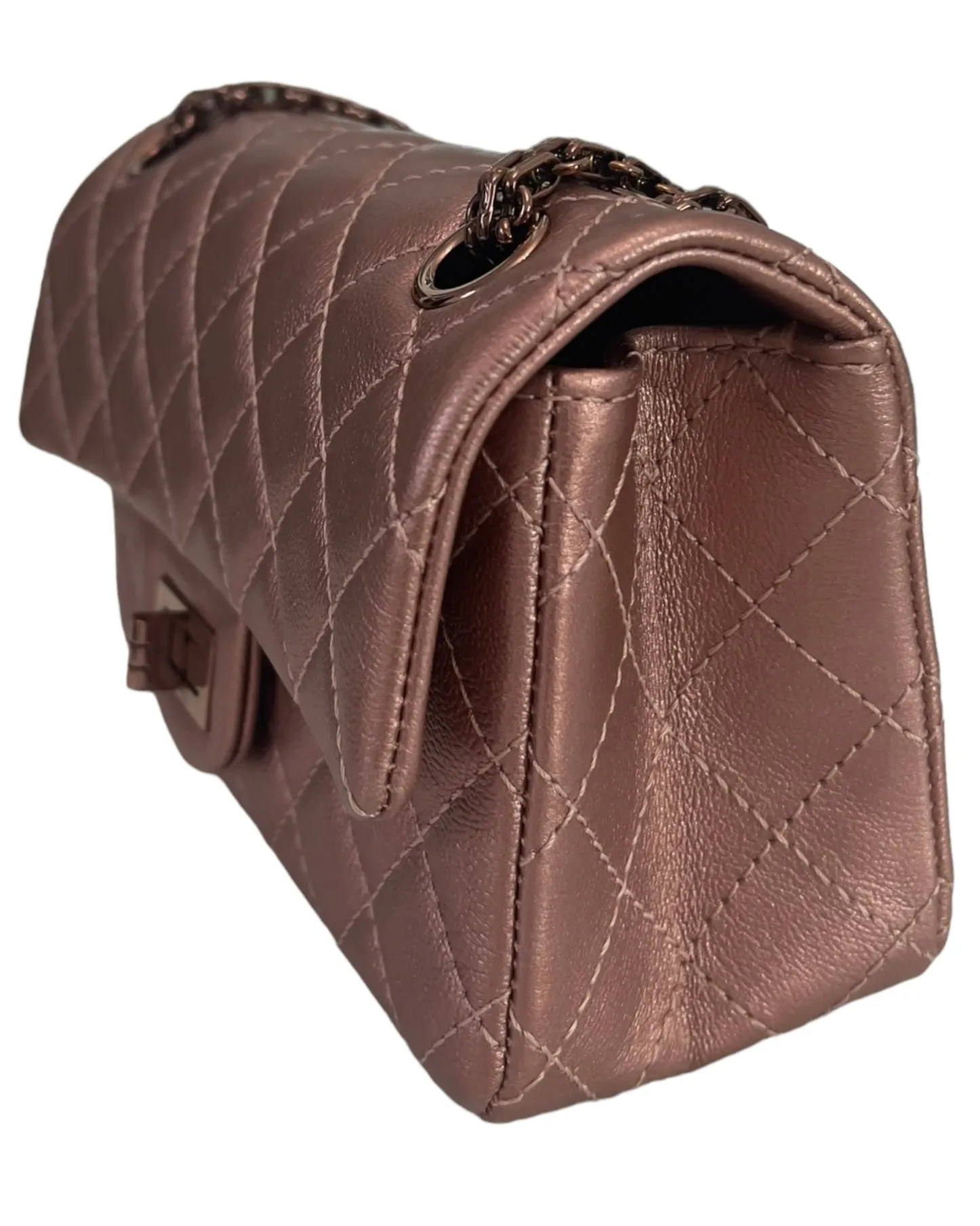 Chanel Classic 2.55 Reissue Mini 22C Rose Gold Calfskin, Pink/Rose Gold Hardware