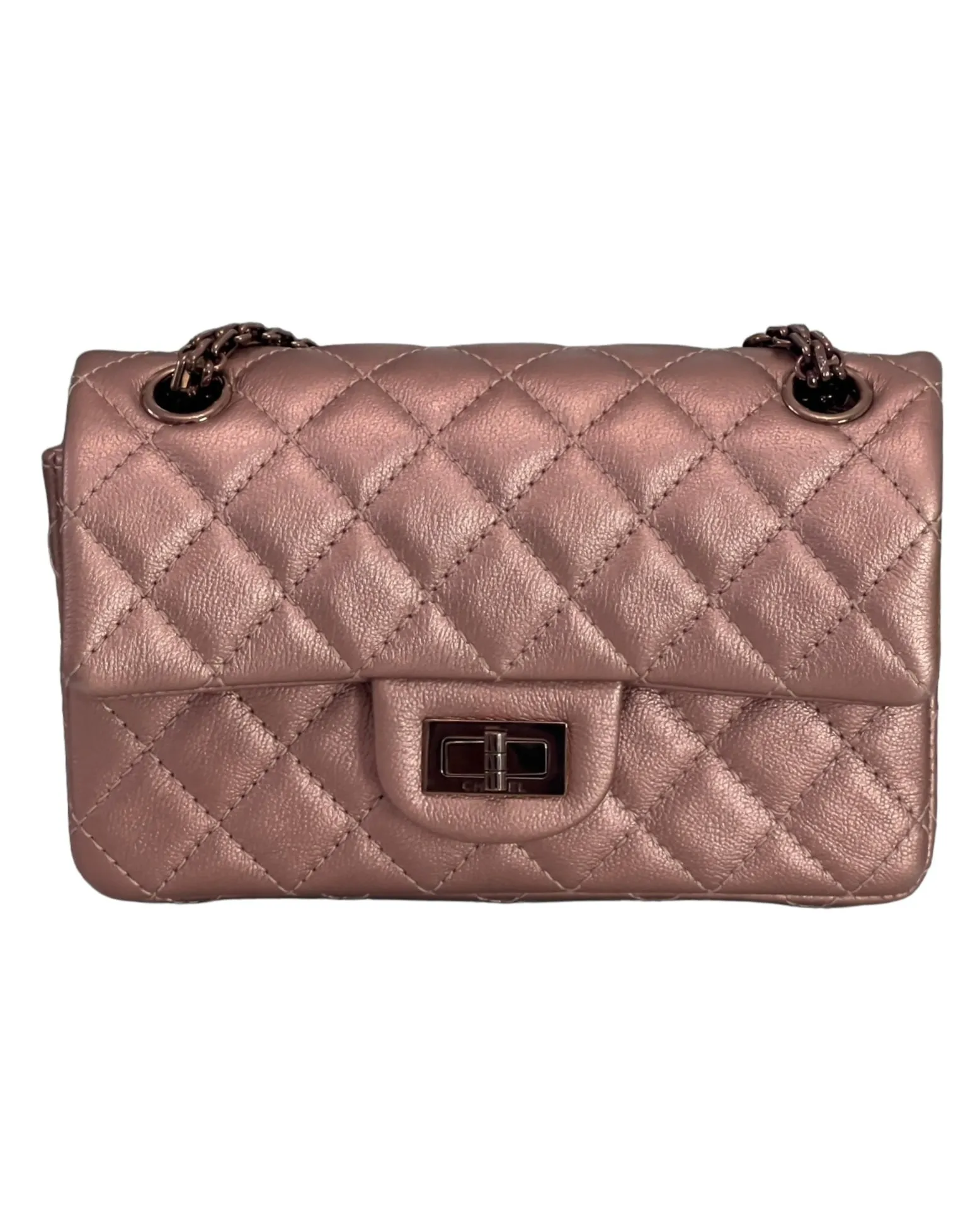 Chanel Classic 2.55 Reissue Mini 22C Rose Gold Calfskin, Pink/Rose Gold Hardware