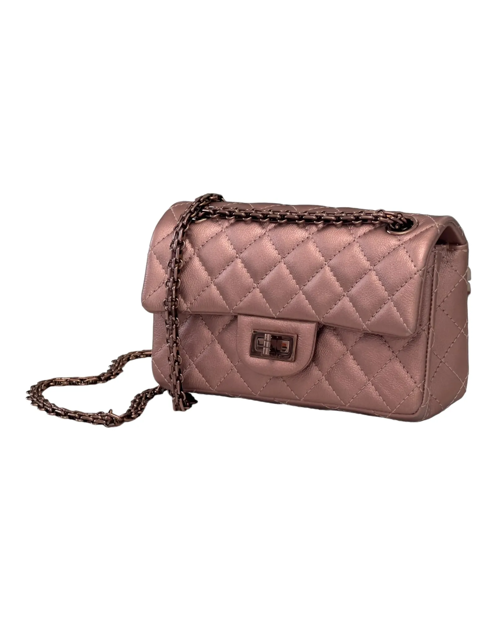 Chanel Classic 2.55 Reissue Mini 22C Rose Gold Calfskin, Pink/Rose Gold Hardware