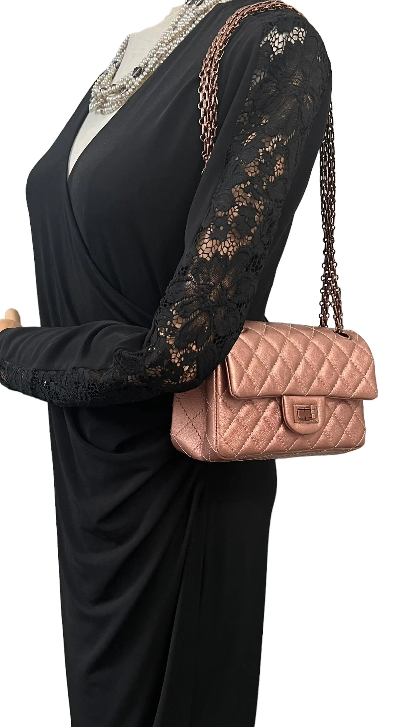Chanel Classic 2.55 Reissue Mini 22C Rose Gold Calfskin, Pink/Rose Gold Hardware