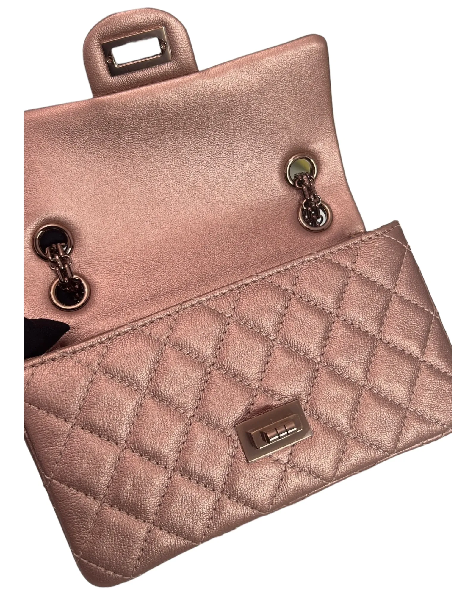 Chanel Classic 2.55 Reissue Mini 22C Rose Gold Calfskin, Pink/Rose Gold Hardware