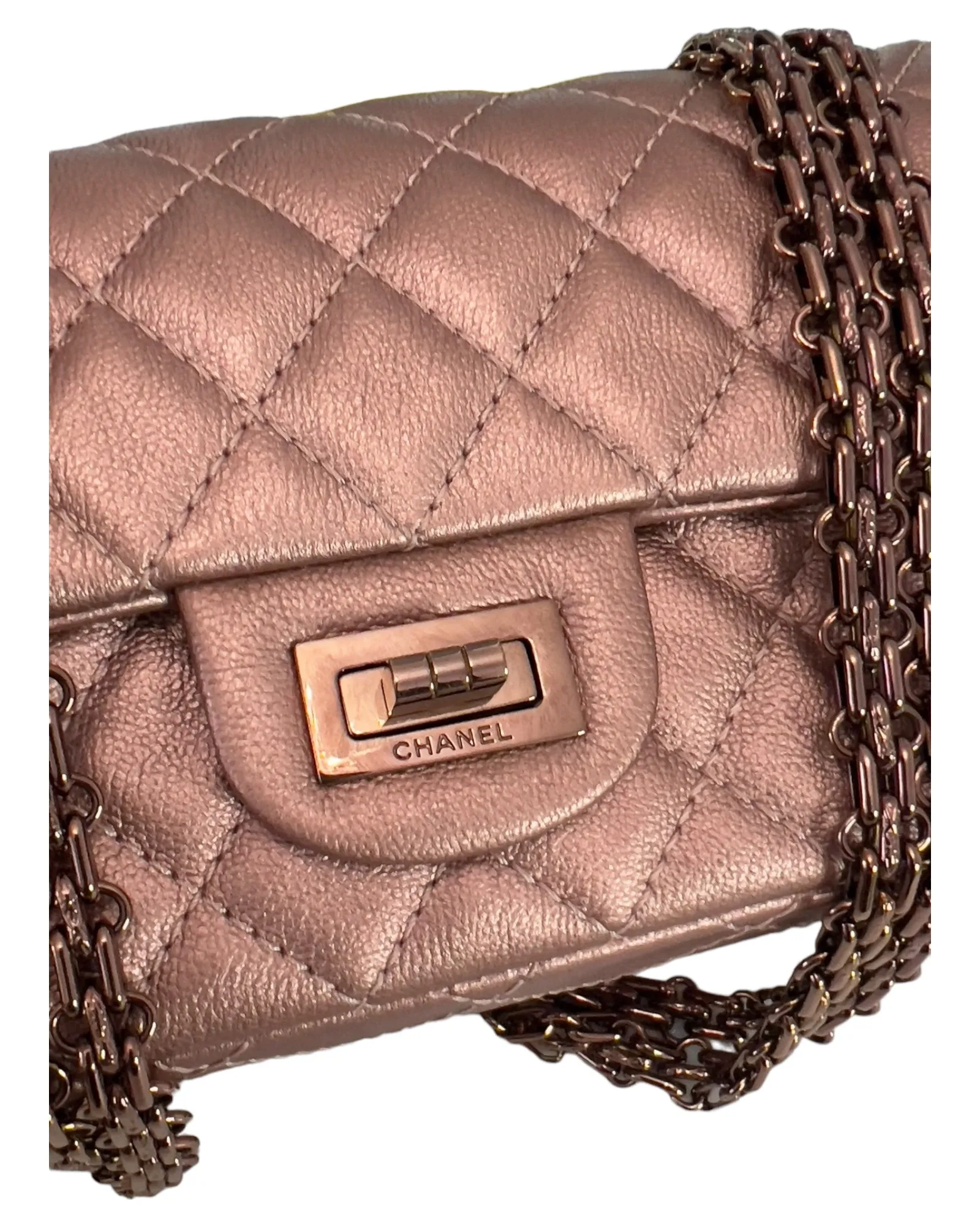 Chanel Classic 2.55 Reissue Mini 22C Rose Gold Calfskin, Pink/Rose Gold Hardware