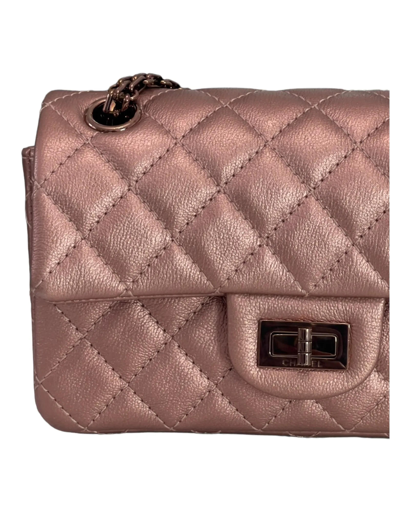 Chanel Classic 2.55 Reissue Mini 22C Rose Gold Calfskin, Pink/Rose Gold Hardware