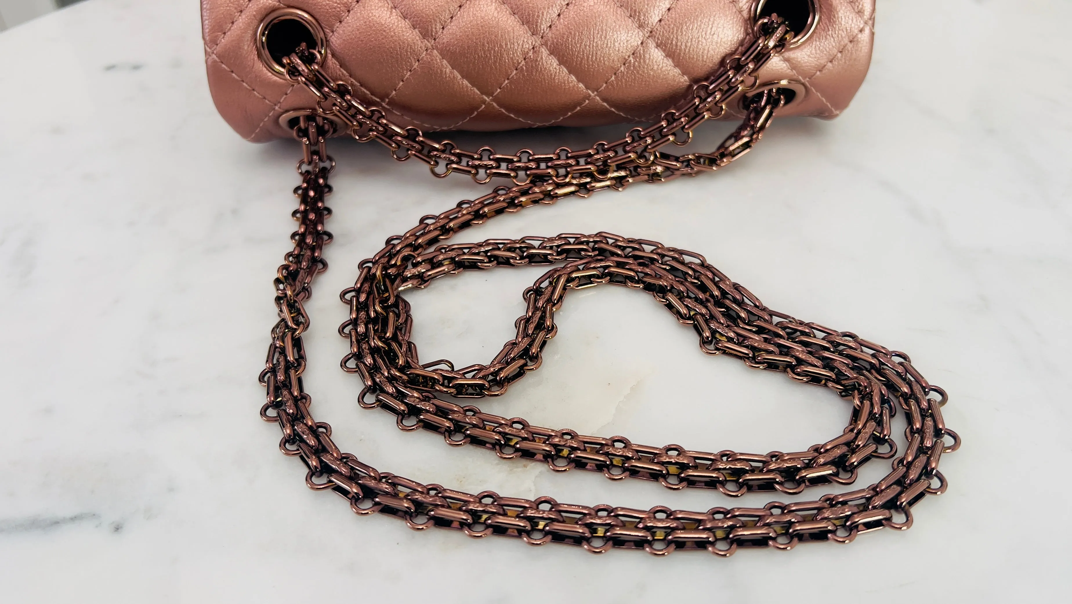 Chanel Classic 2.55 Reissue Mini 22C Rose Gold Calfskin, Pink/Rose Gold Hardware