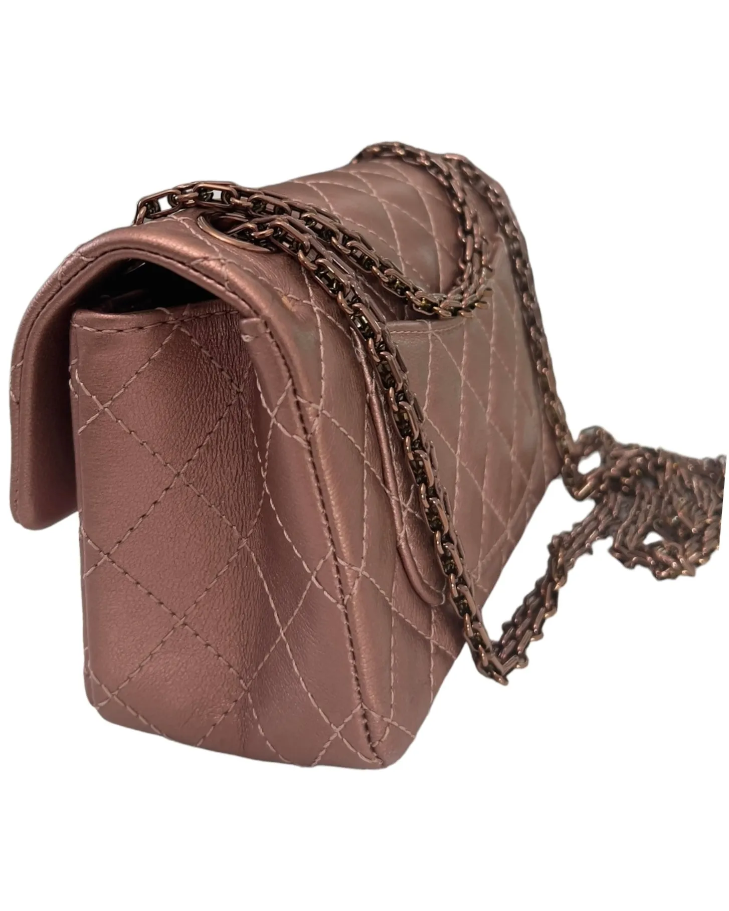 Chanel Classic 2.55 Reissue Mini 22C Rose Gold Calfskin, Pink/Rose Gold Hardware