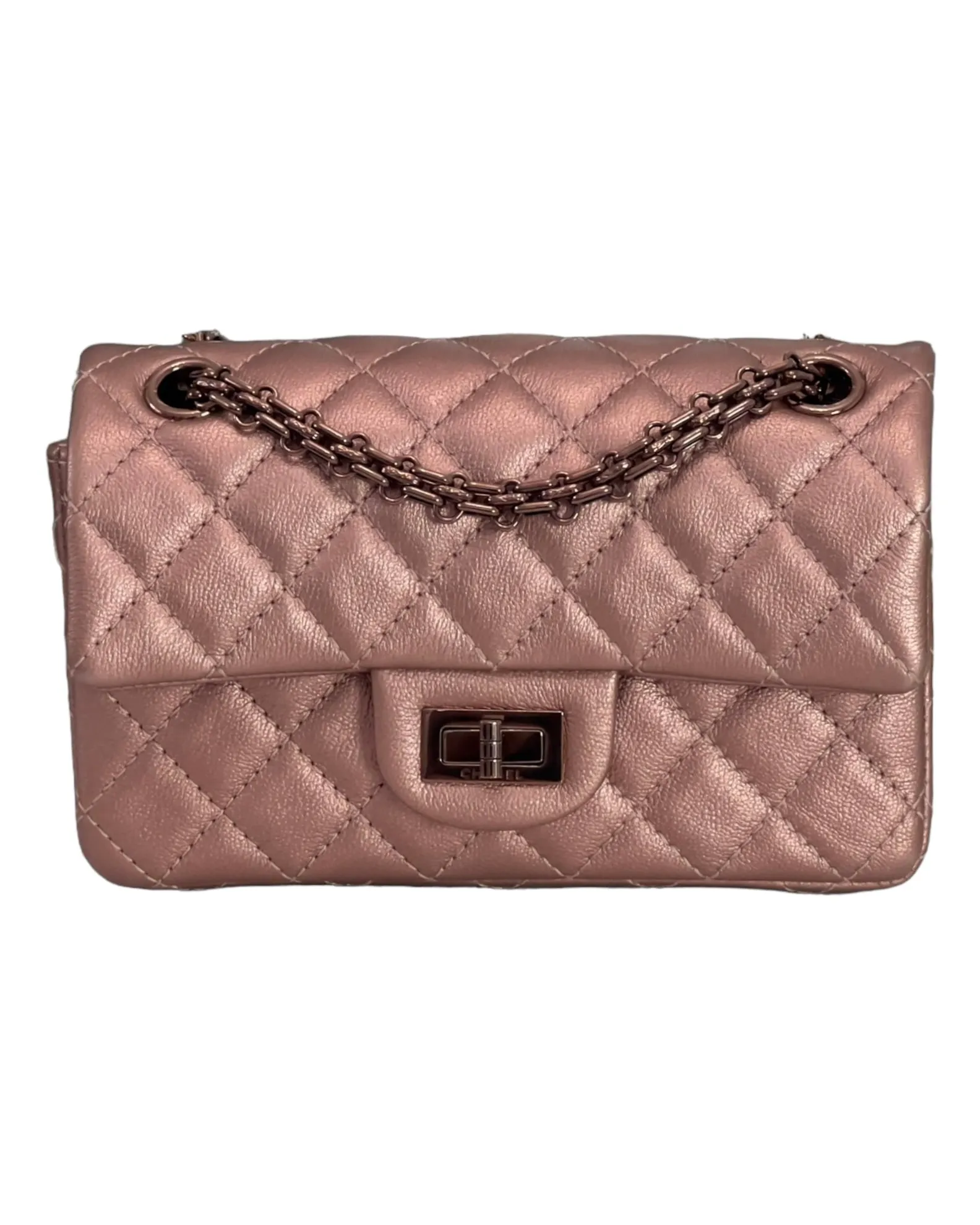Chanel Classic 2.55 Reissue Mini 22C Rose Gold Calfskin, Pink/Rose Gold Hardware