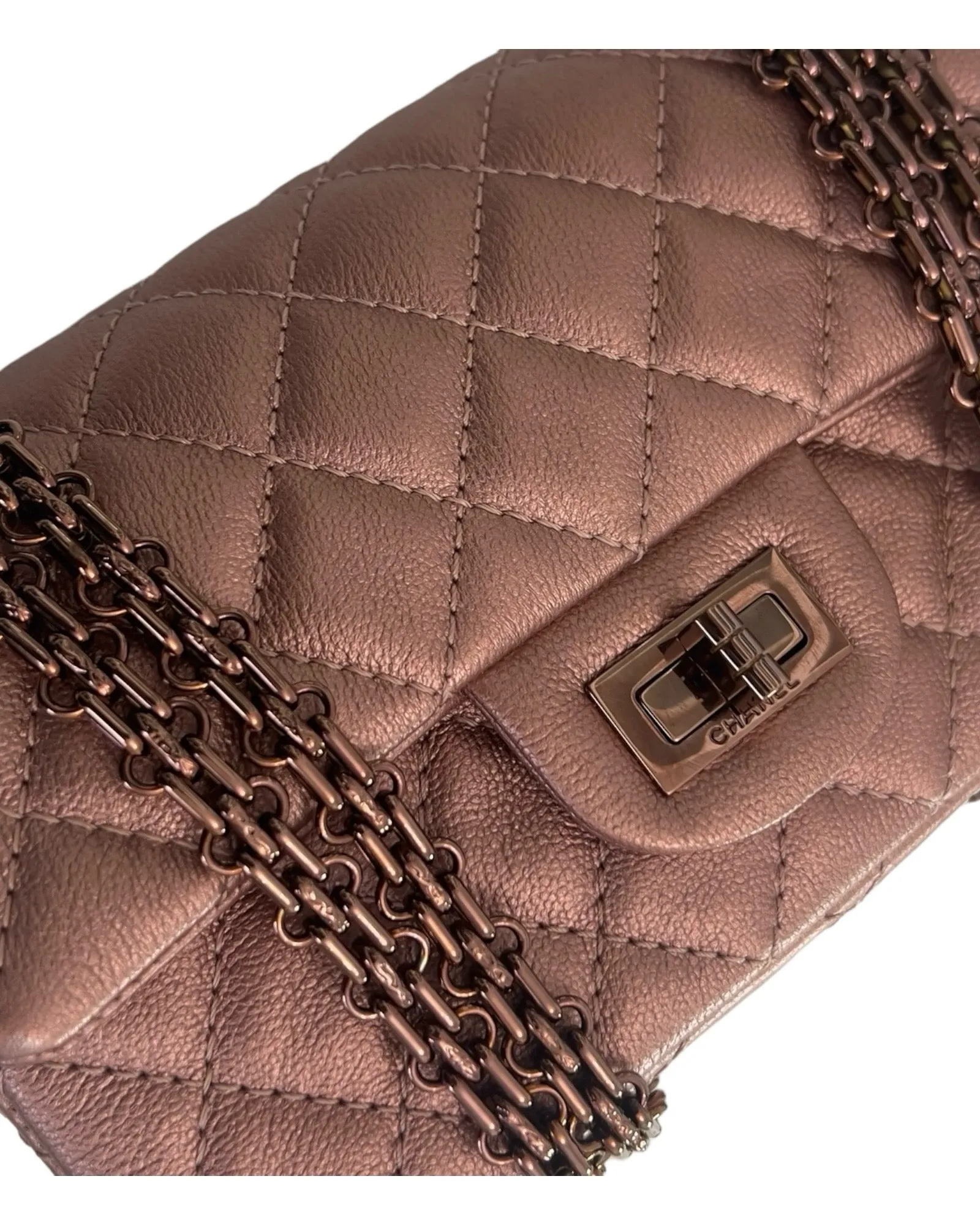 Chanel Classic 2.55 Reissue Mini 22C Rose Gold Calfskin, Pink/Rose Gold Hardware