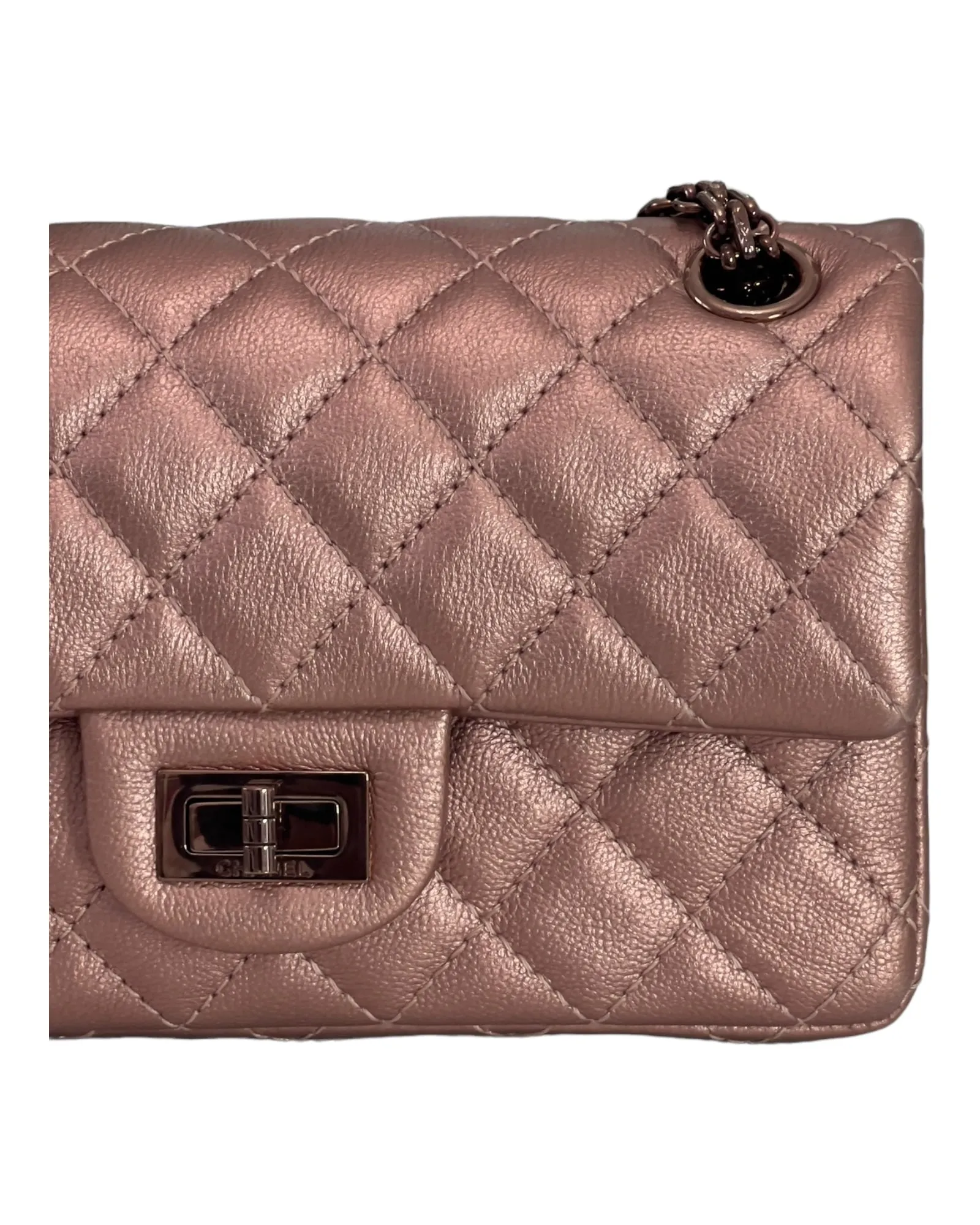 Chanel Classic 2.55 Reissue Mini 22C Rose Gold Calfskin, Pink/Rose Gold Hardware
