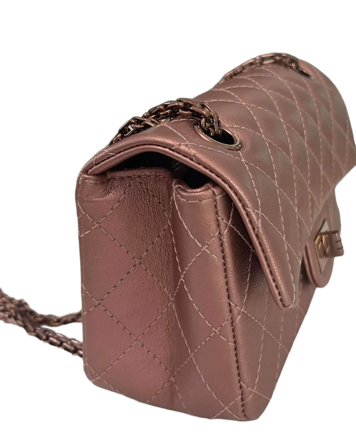 Chanel Classic 2.55 Reissue Mini 22C Rose Gold Calfskin, Pink/Rose Gold Hardware