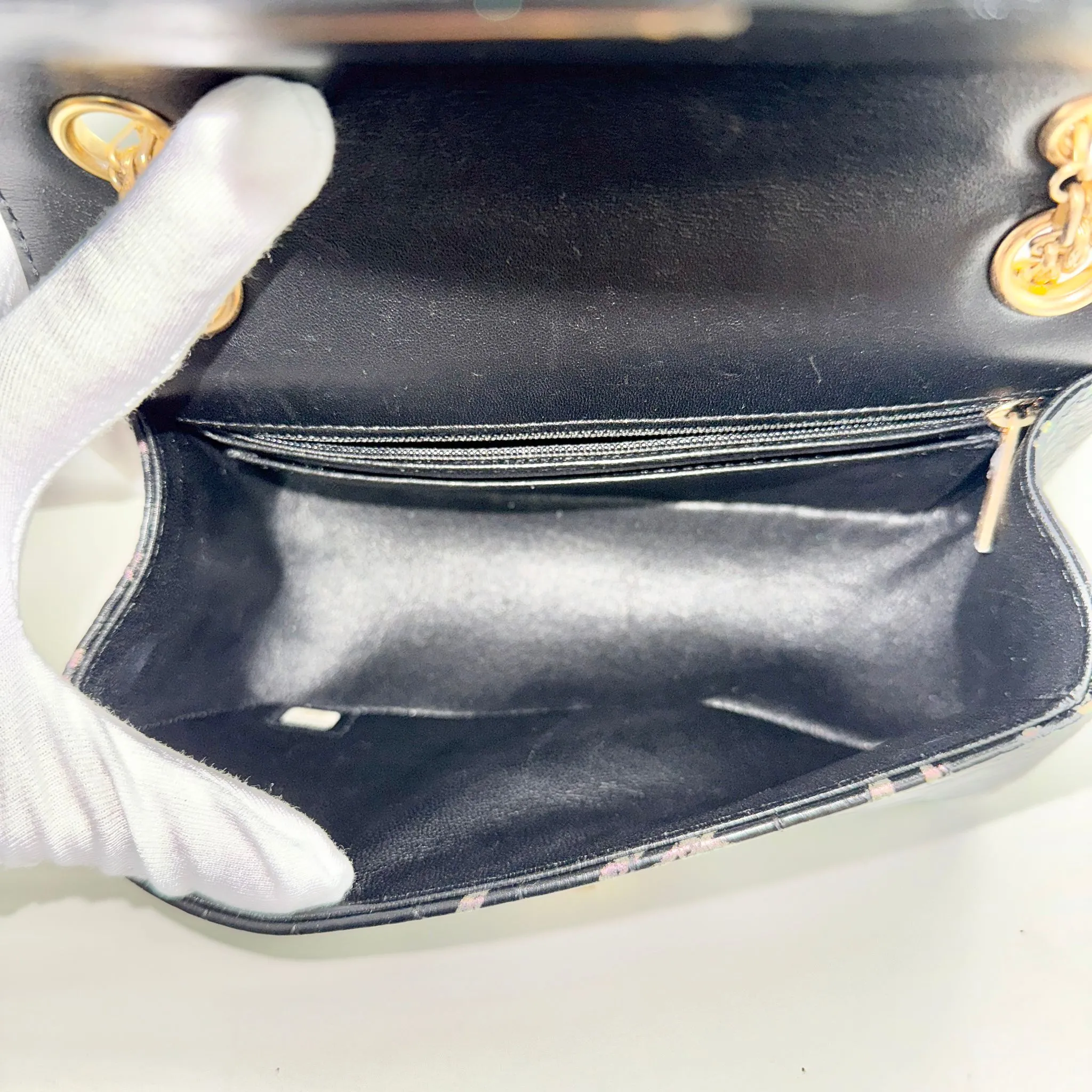 Chanel Classic 2.55 Reissue Mini Rectangle Single Flap, Metiers Dart Croc-Embossed Graffiti Calfskin, Gold-tone Hardware