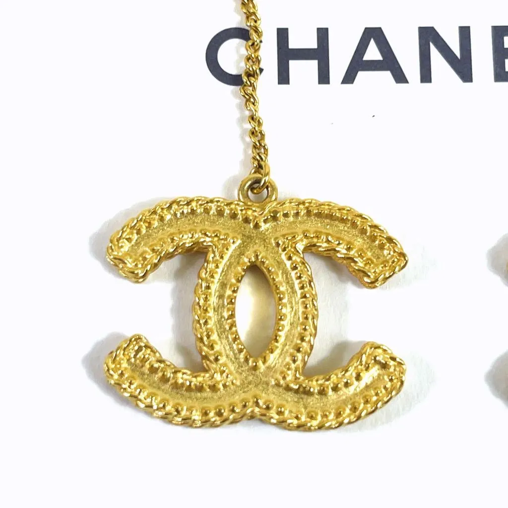 Chanel Gold Metal Drop Earrings