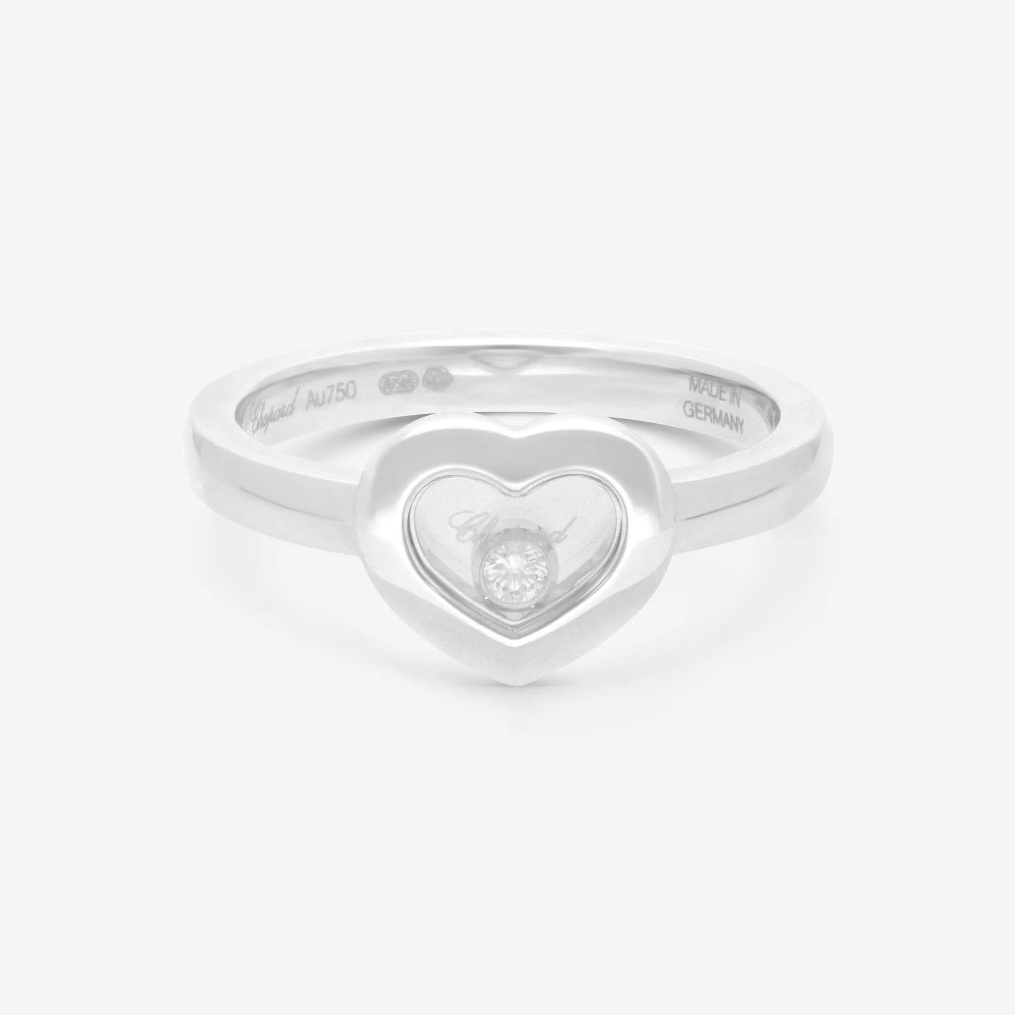 Chopard Happy Diamonds Icons 18K White Gold Diamond Ring Sz. 6.25 82A054-1110