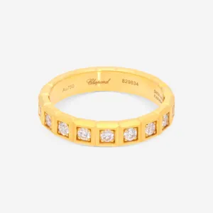 Chopard Ice Cube 18K Yellow Gold Diamond Band Ring Sz. 7.25  829834-0041