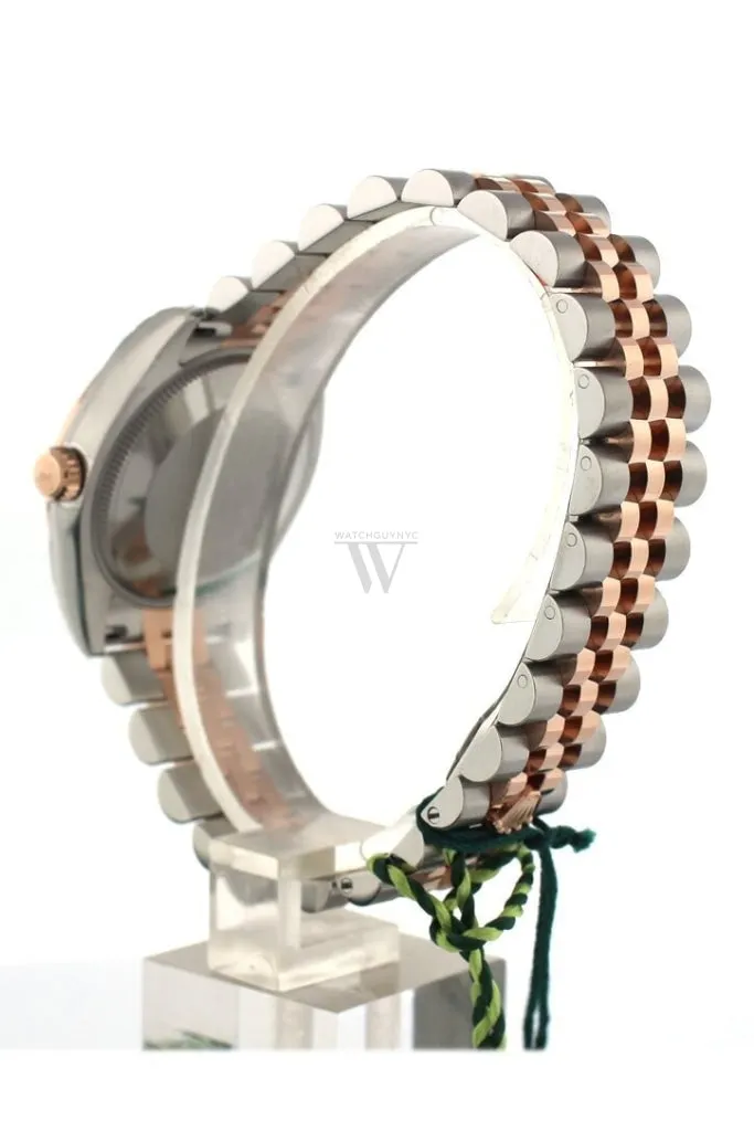 Custom Diamond Bezel Rolex Datejust 31 Pink Raised Floral Motif Dial 18K Rose Gold Two Tone Jubilee Ladies Whatch 178241 Pre-owned