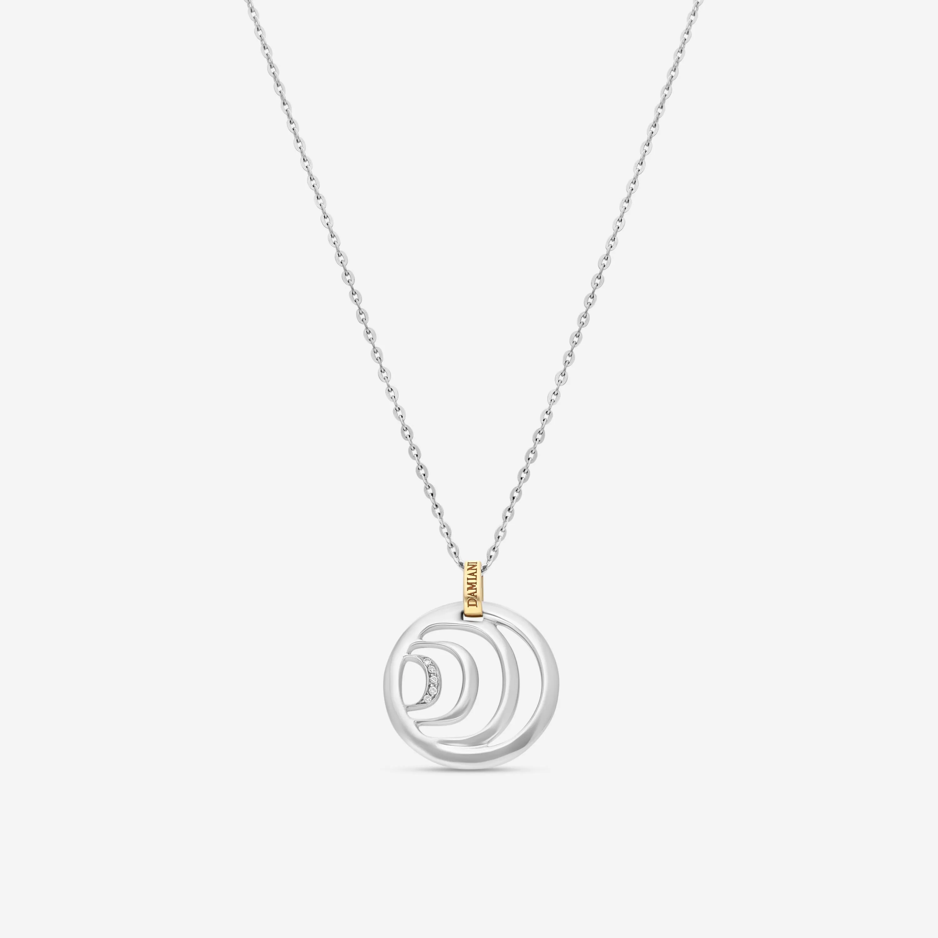 Damiani 18K Whte Gold Diamond Pendant Necklace 20023976