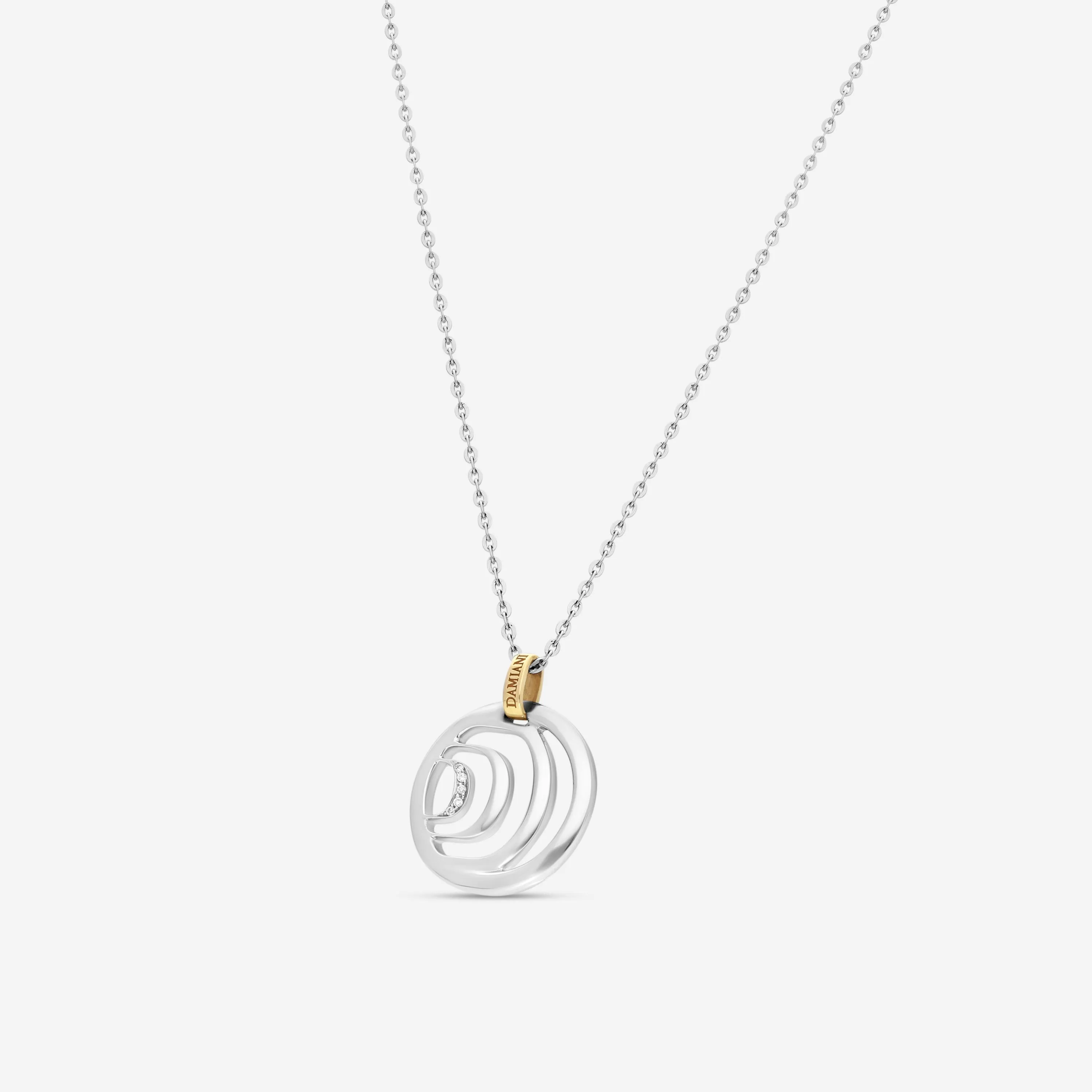 Damiani 18K Whte Gold Diamond Pendant Necklace 20023976