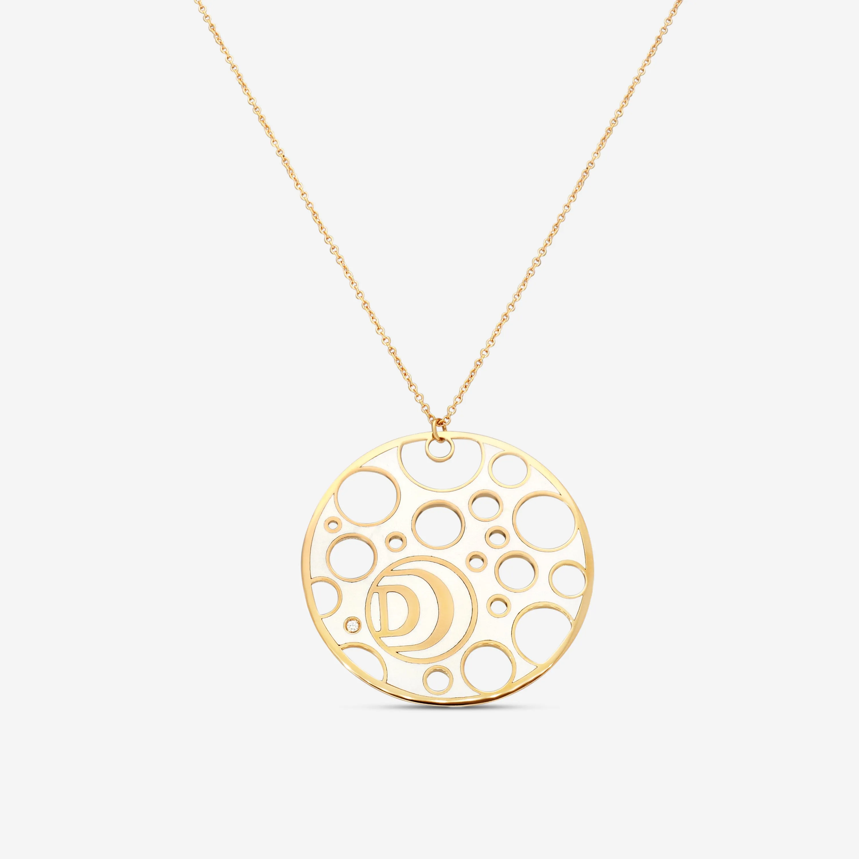 Damiani Damianissima 18K Rose Gold & Ceramic Diamond Pendant Necklace 20058576