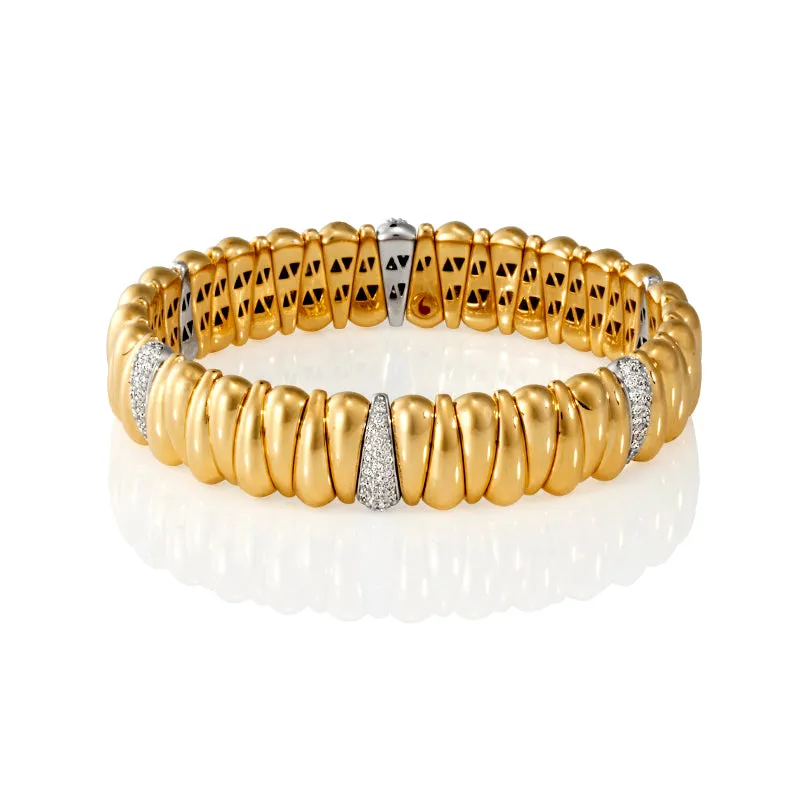 DEMEGLIO 'ARTIGLIO' 18CT YELLOW & WHITE GOLD CLAW DIAMOND BRACELET