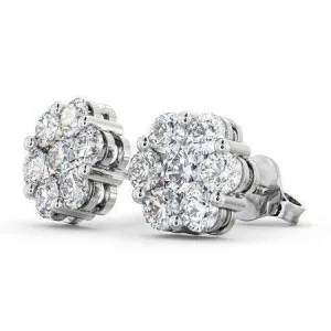 Demi - Diamond Cluster Earrings. Total 1.50 Carats