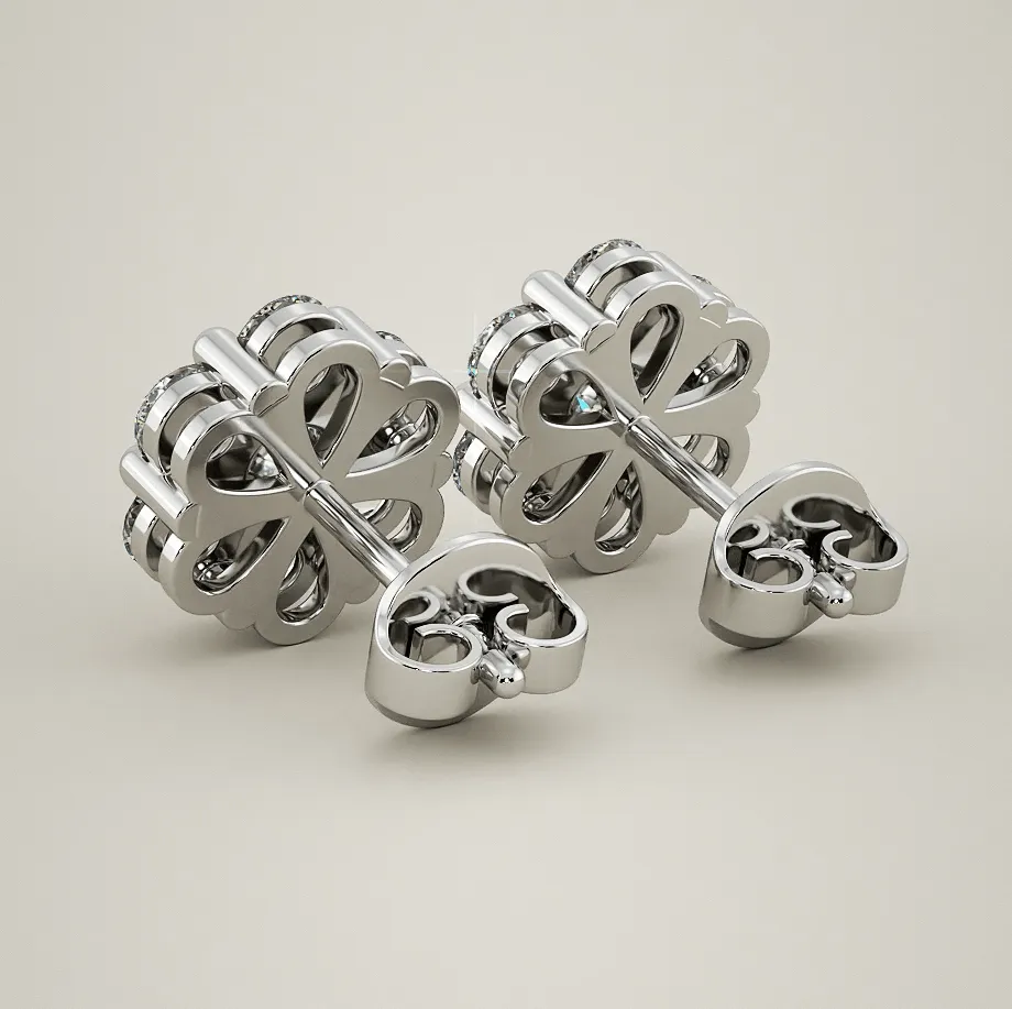 Demi - Diamond Cluster Earrings. Total 1.50 Carats