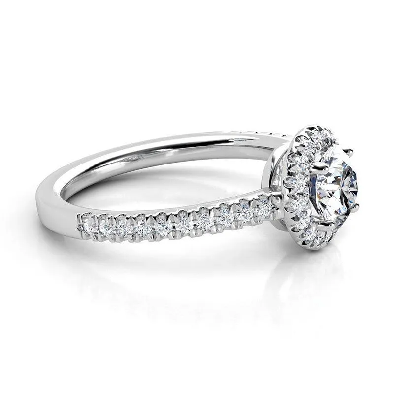 Ecco - Round Diamond Halo Low Setting