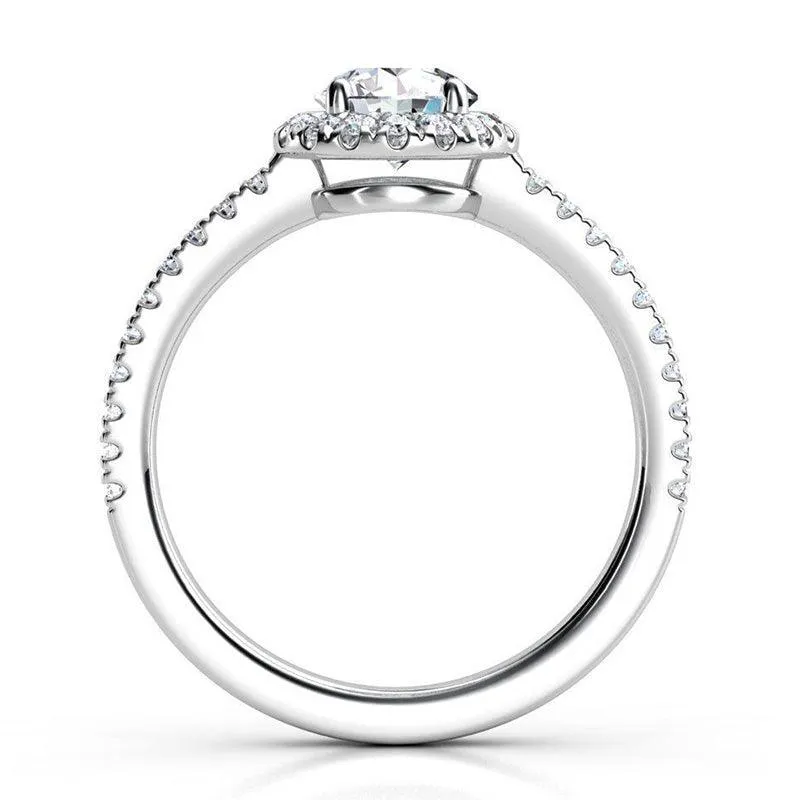 Ecco - Round Diamond Halo Low Setting
