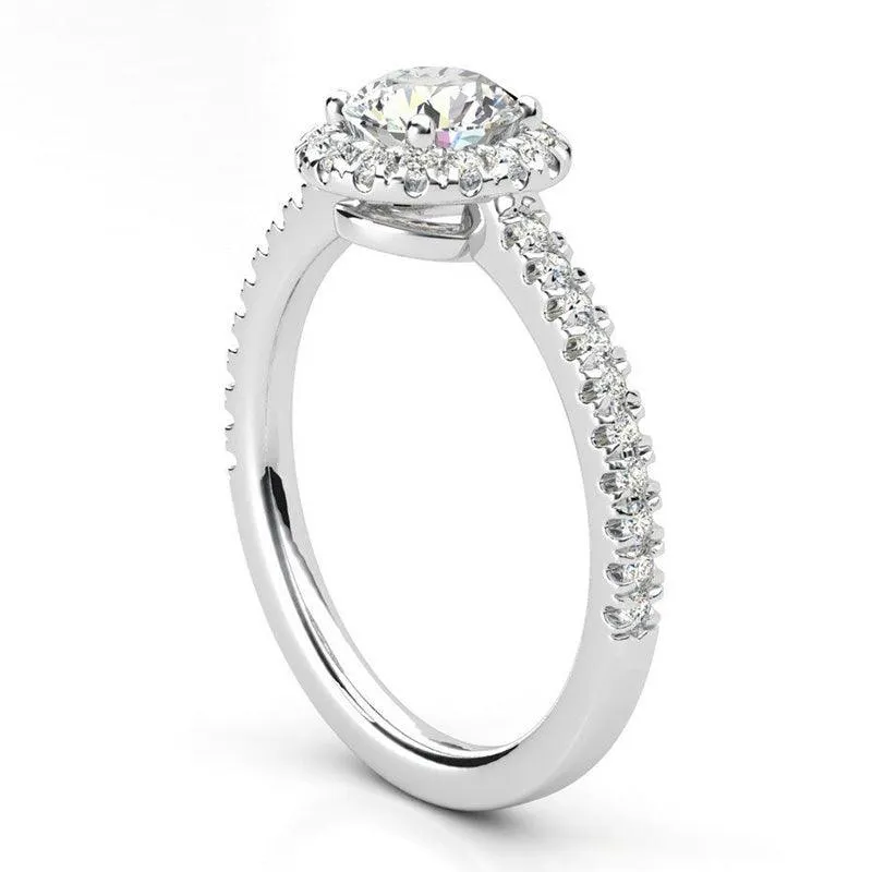 Ecco - Round Diamond Halo Low Setting