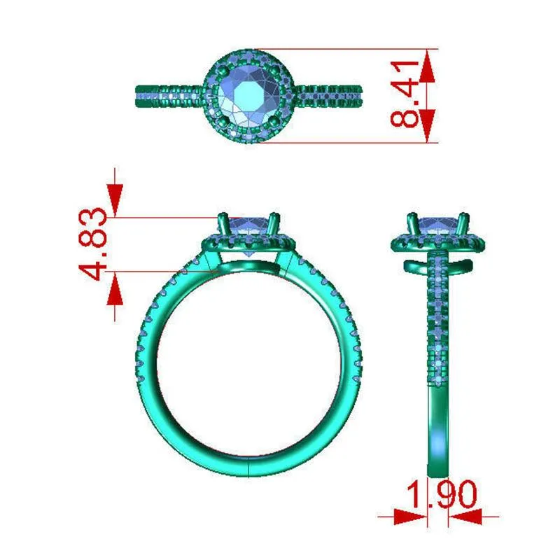 Ecco - Round Diamond Halo Low Setting