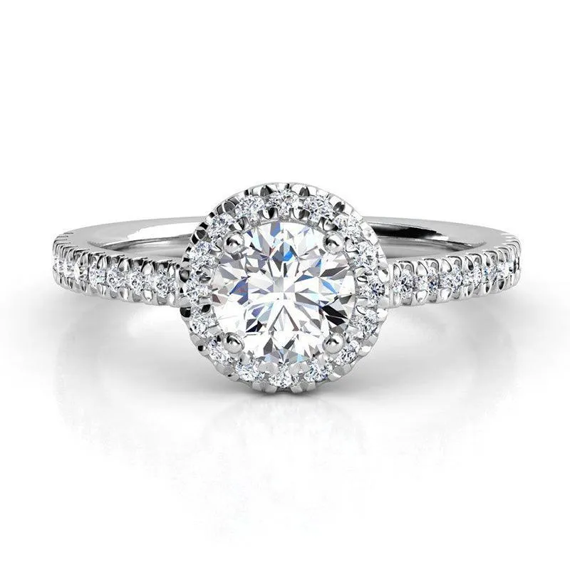 Ecco - Round Diamond Halo Low Setting