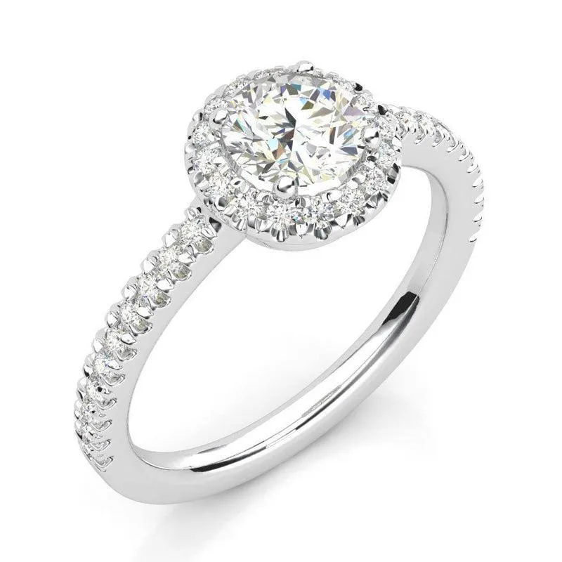 Ecco - Round Diamond Halo Low Setting
