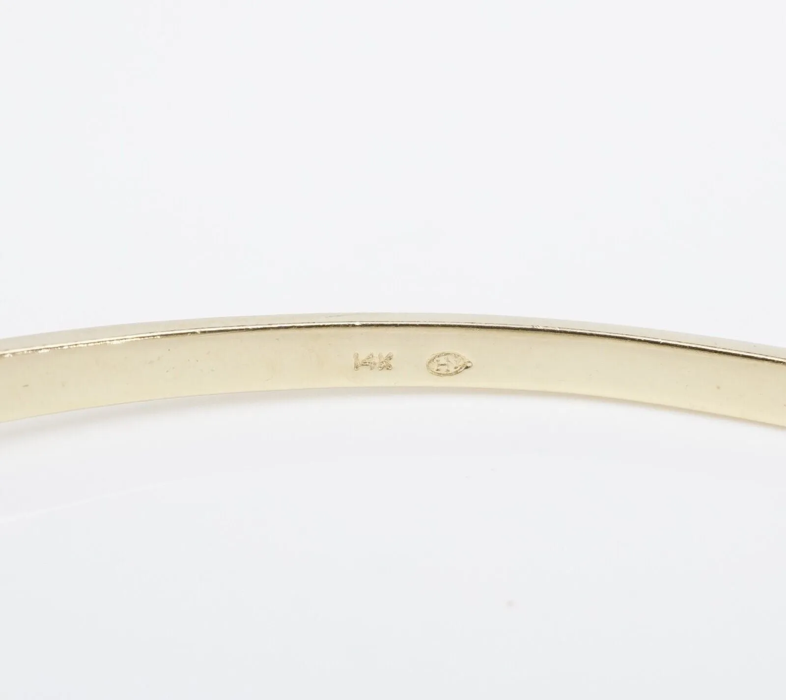Elegant Natural Diamond Hinged Bangle Bracelet 14k Yellow Gold 6.5" BG871