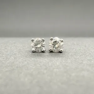 Estate 14K W Gold 0.16ctw G-I/VS2-SI2 Diamond Stud Earrings