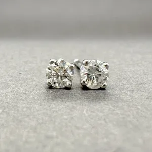 Estate 14K W Gold 0.22ctw G-H/SI1-2 Diamond Stud Earrings